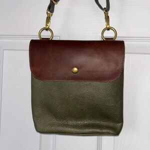 Oswoode Marley Brown and Olive Leather Crossbody Bag